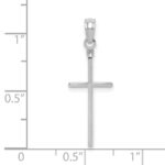 14K White Gold Polished Cross Pendant - Image 4