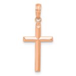 14k Rose Gold Reversible Same on Both Sides Latin Cross Pendant - Image 4