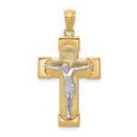 14k Two-tone Crucifix Pendant