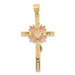 14k Tri-color Crucifix Pendant - Image 4