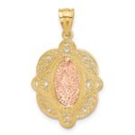14k Two-tone Our Lady of Guadalupe Pendant - Image 3