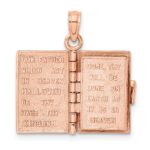 14k Rose Gold 3-D HOLY BIBLE with Lord's Prayer and Moveable Pages Pendant - Image 5