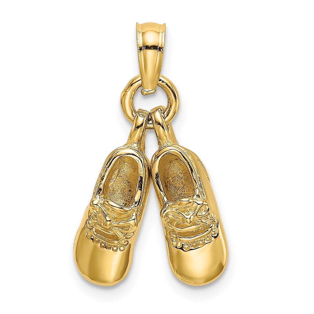 C4006.jpg 14k 3-D Moveable Baby Booties Charm - Image 1