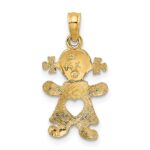 14k Playful Girl with Cut-Out Heart Charm - Image 4