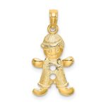 14k Playful Boy with Cut-Out Buttons Charm