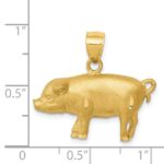 14K Satin Diamond-cut Pig Pendant - Image 3