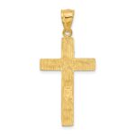 14K Diamond-cut Textured Cross Pendant - Image 3