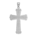 14K White Gold Diamond-cut Cross Pendant - Image 3