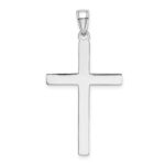 14K White Gold Solid Reversible Latin Cross Pendant - Image 4