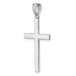 14K White Gold Solid Reversible Latin Cross Pendant - Image 5