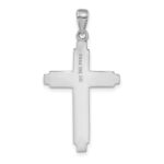 14K White Gold Solid Cross Pendant - Image 3