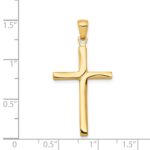 14K Satin Finish Accent Stick Cross Pendant - Image 4