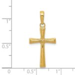 14K Diamond-cut -X- Center Cross Pendant - Image 4