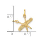 14k Satin Diamond-cut Comb and Scissors Charm - Image 4