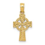 14K Celtic Cross with Eternity Circle Pendant