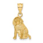 14k Satin Diamond-cut Dog Charm - Image 3