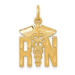 14k Diamond-cut RN Registered Nurse Charm