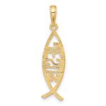 14K Ichthus Fish with JESUS Pendant - Image 3