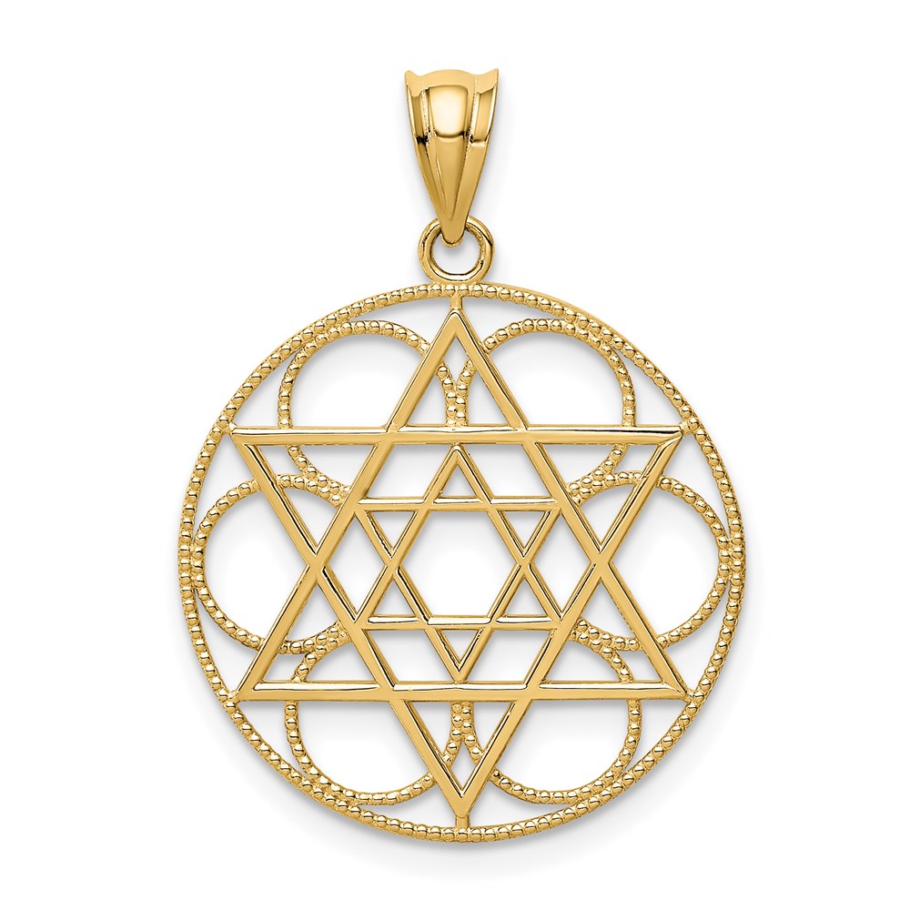 C4453.jpg 14k Star of David Circles Pendant - Image 1