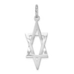 14K White Gold Elongated Star Of David Charm - Image 4