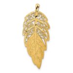 14k Diamond-Cut Leaf Chain Slide