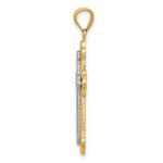 14k Two-tone Budded Cross Pendant - Image 2