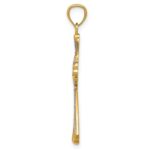 14K with White Rhodium Diamond-Cut Cross Pendant - Image 2