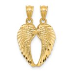 14k Two-Piece Break-Apart Diamond-cut Wings Pendant