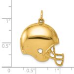 14k Polished Football Helmet Pendant - Image 3