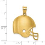 14k Brushed Football Helmet Pendant - Image 4