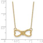 14k Polished Infinity Symbol with Heart Center 18 inch Necklace - Image 3