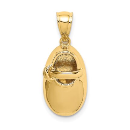 14K Polished 3-D Baby Shoe Pendant