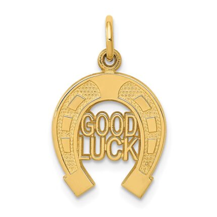 14k GOOD LUCK Horseshoe Charm