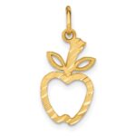 14k Diamond-cut Apple Charm