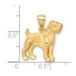 14K Satin Diamond-cut Boxer Dog Pendant - Image 4