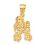14K Satin Diamond-cut Poodle Dog Pendant - Image 3