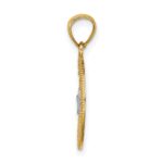 14K and White Rhodium Star and Moon Pendant - Image 2