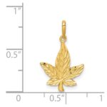 14K Diamond-Cut Leaf Pendant - Image 4