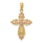 14K Two-Tone Cross Pendant