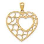 14K Diamond-cut Heart Pendant - Image 3