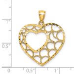 14K Diamond-cut Heart Pendant - Image 4