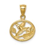 14K Diamond-cut Brushed Hummingbird Pendant - Image 3