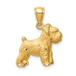 14K Diamond-cut Mini Schnauzer Dog Pendant
