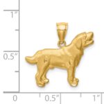 14K Satin Diamond-cut Labrador Retriever Dog Pendant - Image 4