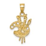 14K Diamond-cut Artists Paint Palette Pendant - Image 3