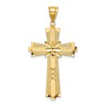 14K Diamond-cut Cross Pendant