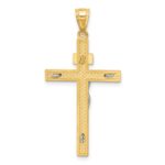14K Two-tone INRI Crucifix Pendant - Image 3