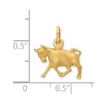 14k Satin Diamond-cut Taurus Zodiac Charm - Image 2