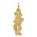 14k Satin Diamond-cut Gemini Zodiac Charm - Image 3