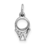 14k White Gold CZ Mini 3-D Wedding Rings Charm - Image 3